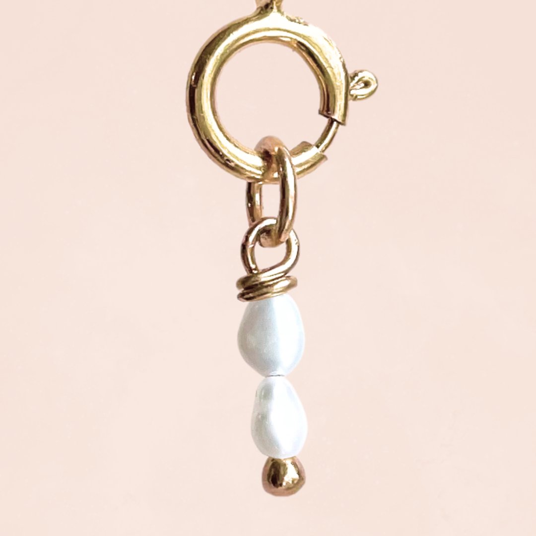 Double Stacked 2mm Rice Freshwater Pearl (14k Gold Filled) - Teeny Bead Co.