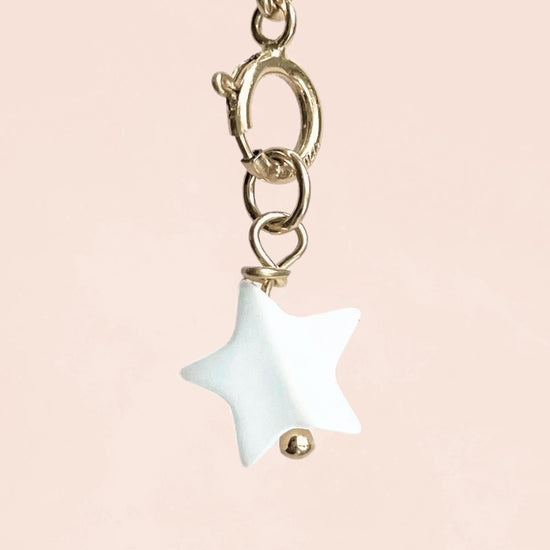 Mother of Pearl White Star (14k Gold Filled) - Teeny Bead Co.