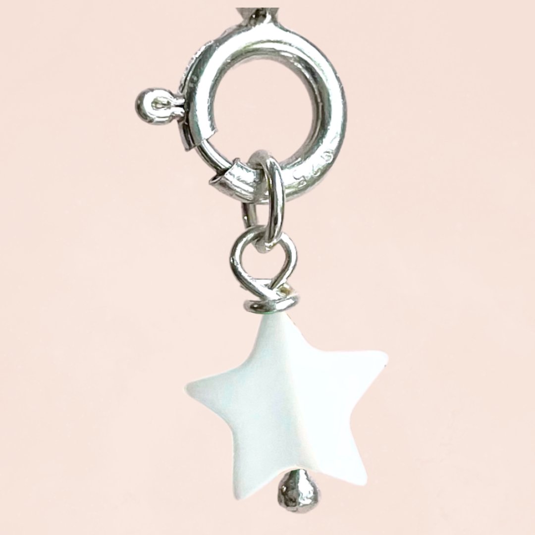 Mother of Pearl White Star (Sterling Silver) - Teeny Bead Co.