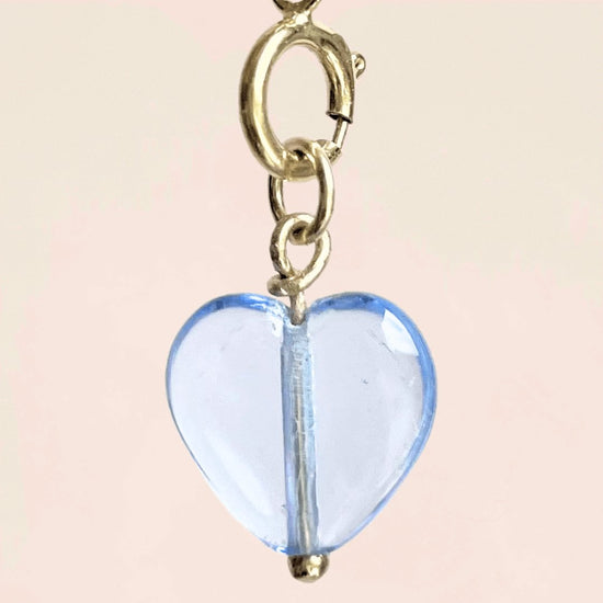 10mm Blue Glass Heart (14k Gold Filled) - Teeny Bead Co.