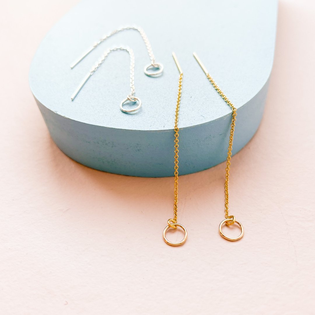 Circle Threader Earrings | 14k Gold Fill - Teeny Bead Co.