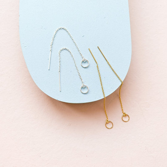 Circle Threader Earrings | 14k Gold Fill - Teeny Bead Co.