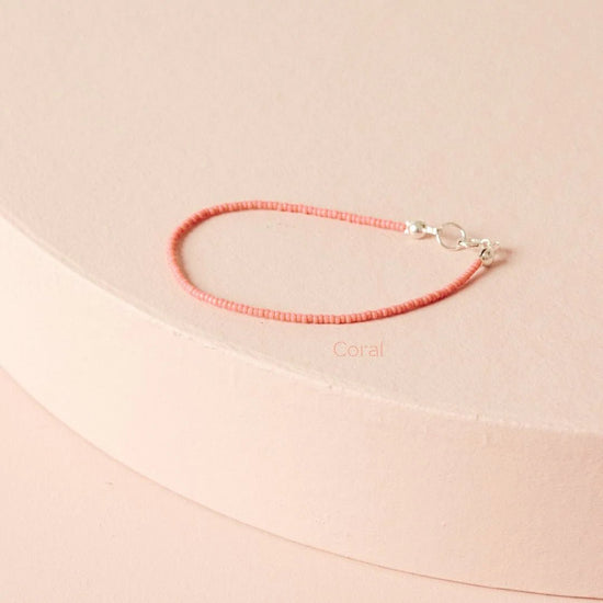 Coral Classic Bracelet | Large (7.5") | Sterling Silver - Teeny Bead Co.