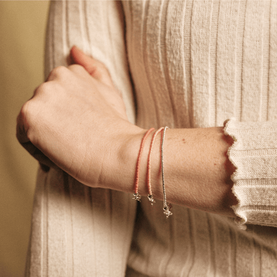 Coral Classic Bracelet | Large (7.5") | Sterling Silver - Teeny Bead Co.