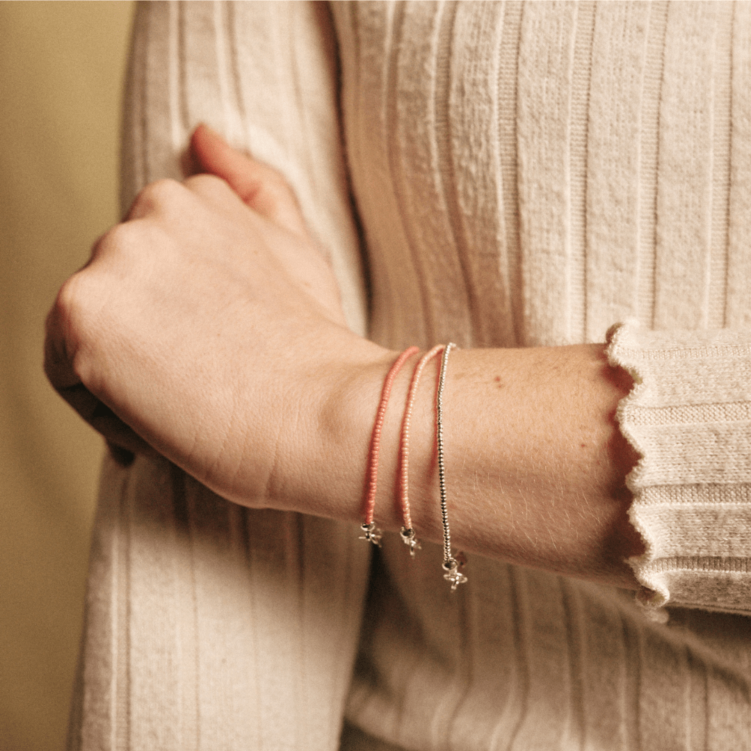 Coral Classic Bracelet | Small (6.5+1") | Sterling Silver - Teeny Bead Co.