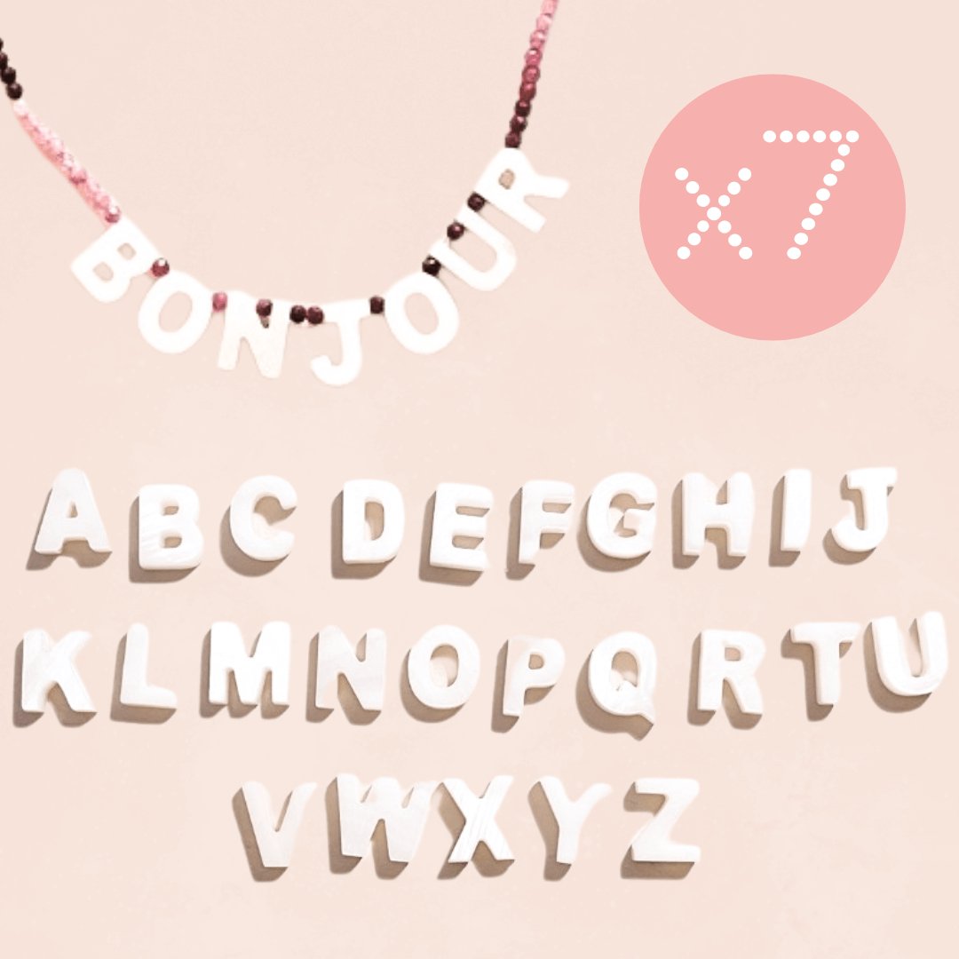 Mother of Pearl Letter Beads - Teeny Bead Co.