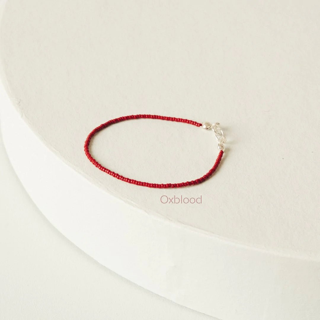 Oxblood Classic Bracelet | Small (6.5+1") | 14k Gold Fill - Teeny Bead Co.