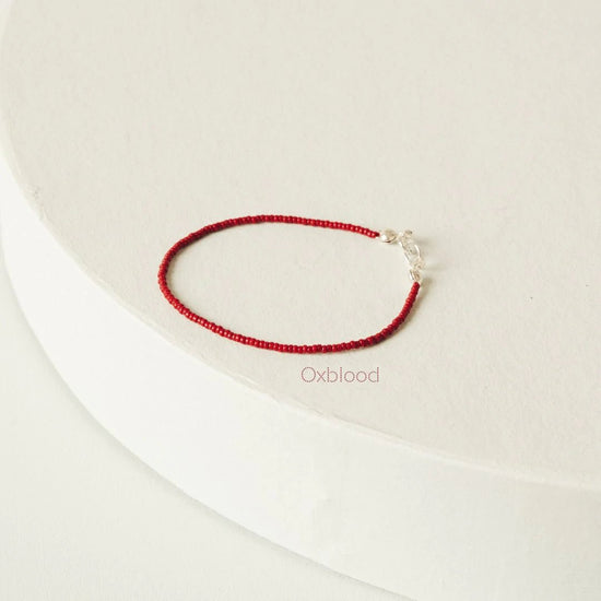 Oxblood Classic Bracelet | Small (6.5+1") | Sterling Silver - Teeny Bead Co.