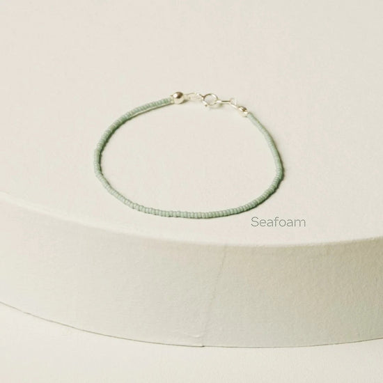 Seafoam Classic Bracelet | Large (7.5") | Sterling Silver - Teeny Bead Co.