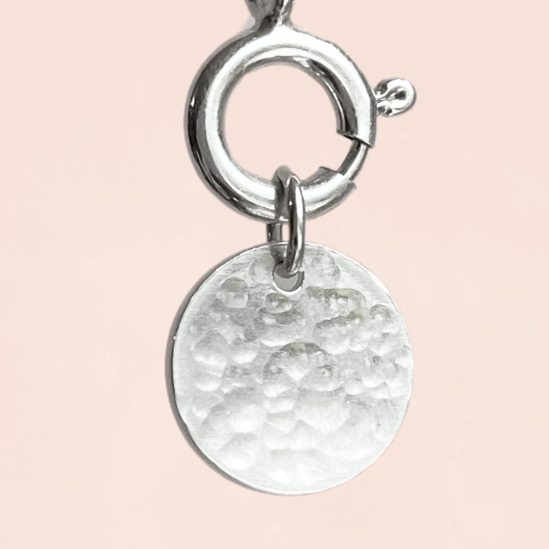 9mm Hammered Disc Charm (Sterling Silver) - Teeny Bead Co.