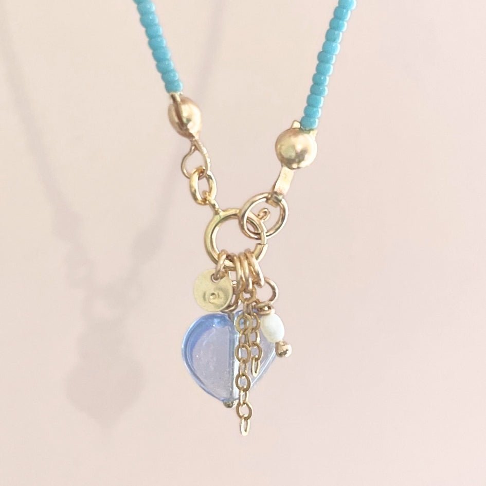 "And yours has been blue" Charm Jumble Necklace | Ready to Ship - Teeny Bead Co.