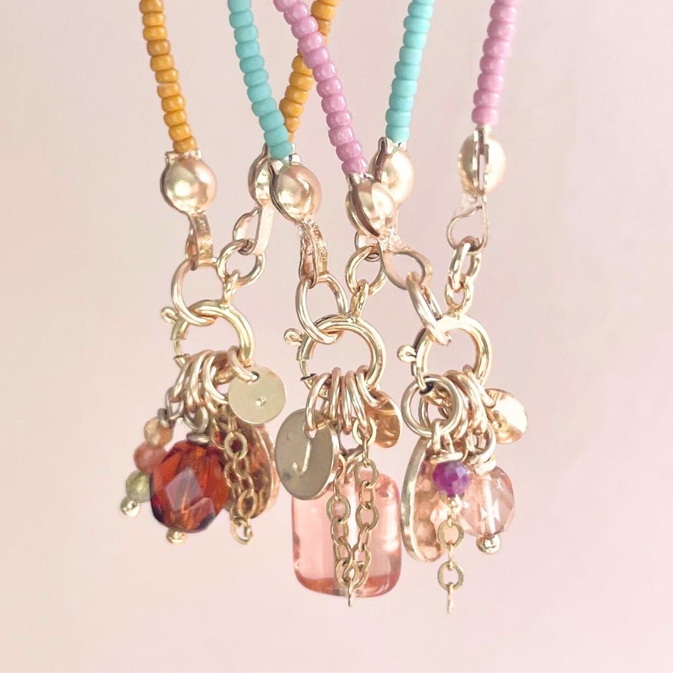 "Autumn leaves falling down" Charm Jumble Necklace | Ready to Ship - Teeny Bead Co.