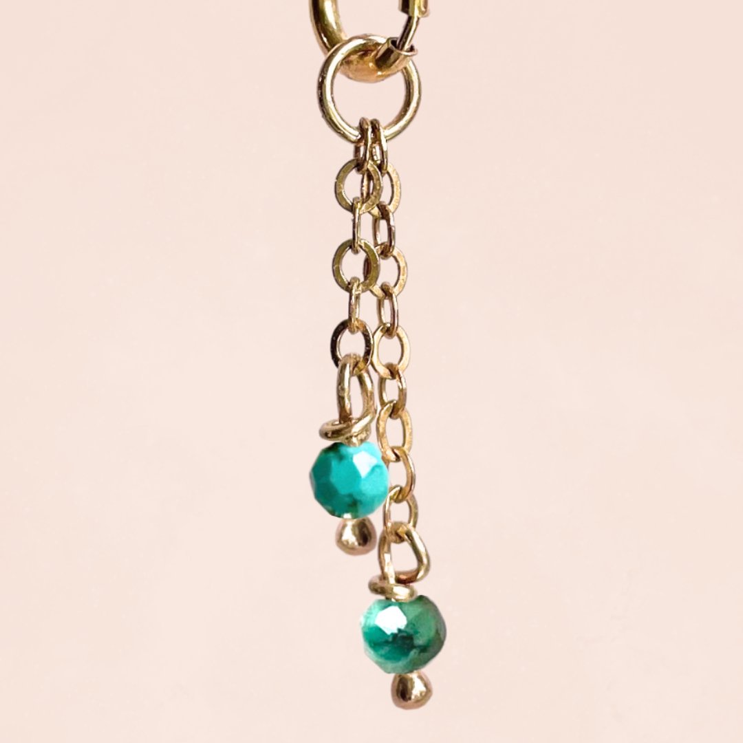 Double Chain 2.25mm Mexican Turquoise (14k Gold Filled) - Teeny Bead Co.