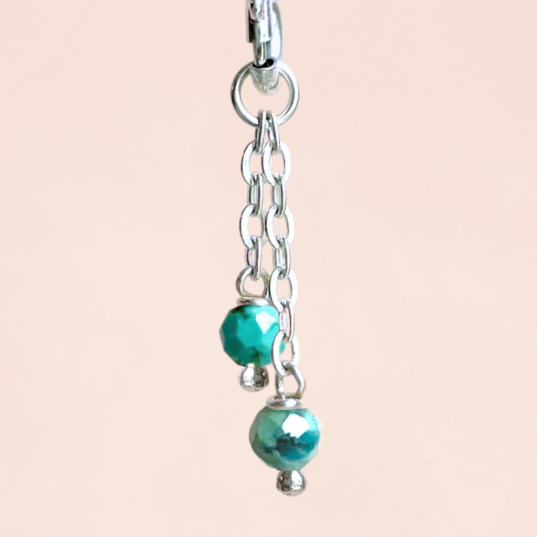 Double Chain 2.25mm Mexican Turquoise (Sterling Silver) - Teeny Bead Co.