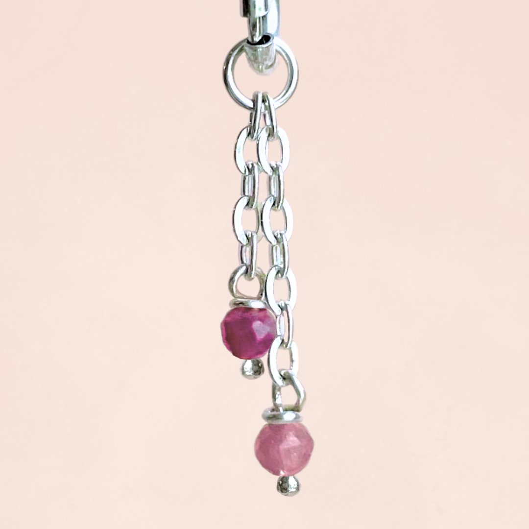 Double Chain 2.75mm African Ruby (Sterling Silver) - Teeny Bead Co.