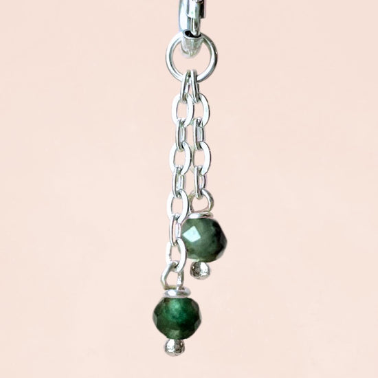 Double Chain 2.75mm Brazilian Emerald (Sterling Silver) - Teeny Bead Co.