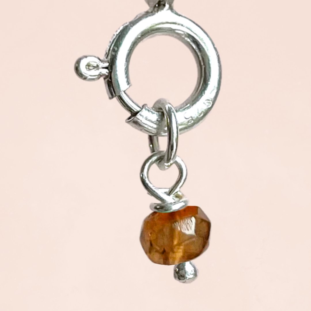 Single 3.5mm Amber Tourmaline (Sterling Silver) - Teeny Bead Co.