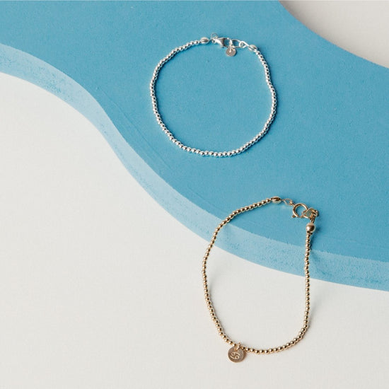 The All-Metal Bead Anklet - Teeny Bead Co.