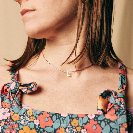 The Mother of Pearl Colour-Pop Initial Necklace - Teeny Bead Co.