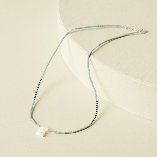 Load image into Gallery viewer, The Mother of Pearl Colour-Pop Initial Necklace - Teeny Bead Co.
