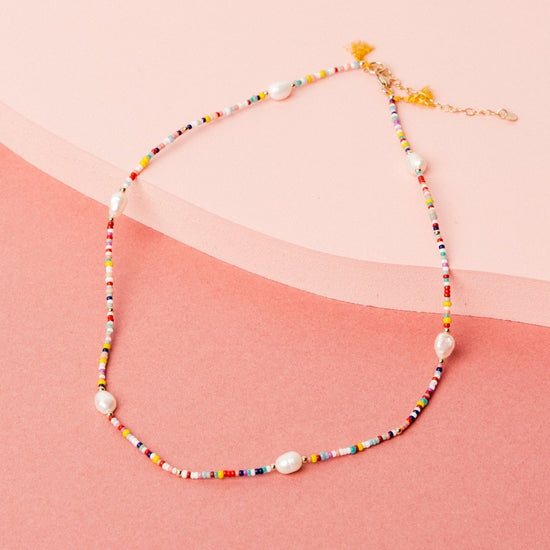 The Rainbow Pearl Necklace - Teeny Bead Co.