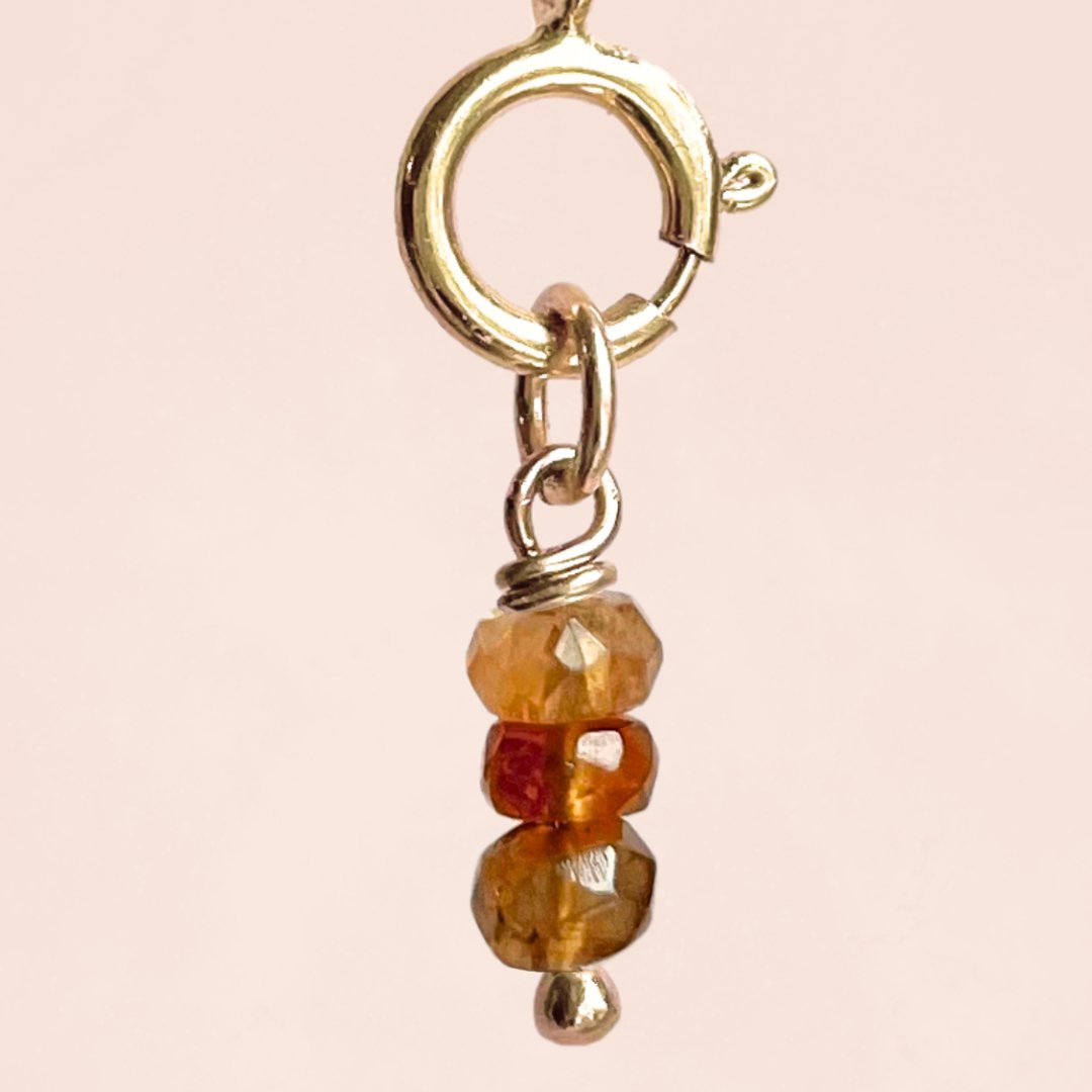 Triple Stacked 3.5mm Amber Tourmaline (14k Gold Filled) - Teeny Bead Co.