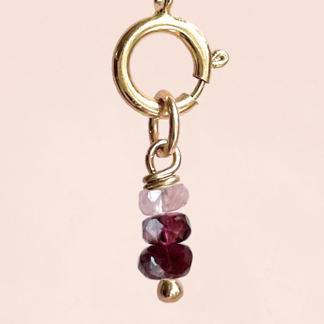 Triple Stacked 3.5mm Pink Tourmaline (14k Gold Filled) - Teeny Bead Co.